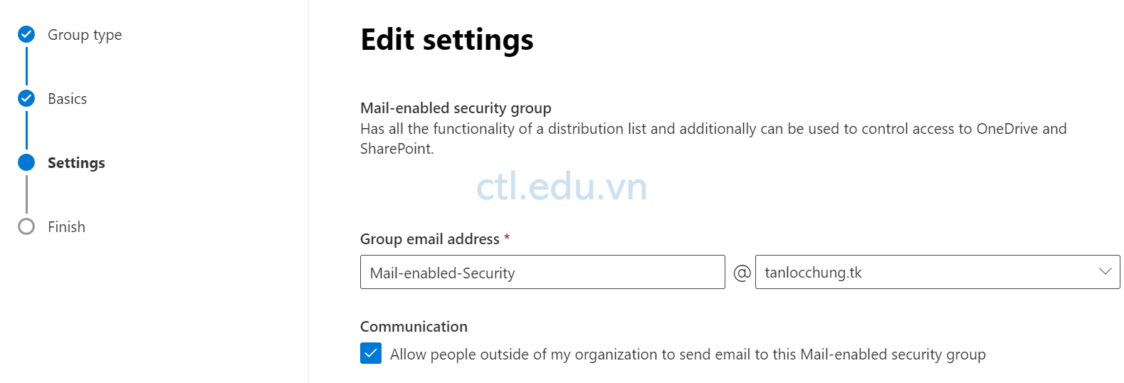Mail-Enabled Security Group