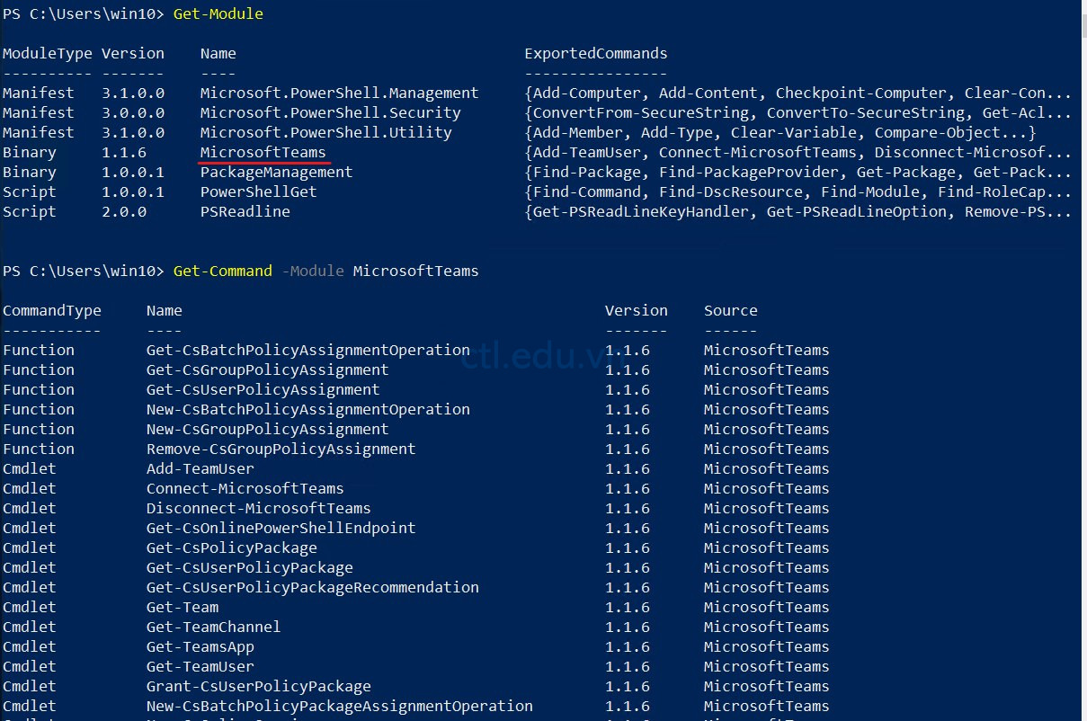 PowerShell cmdlets For Teams