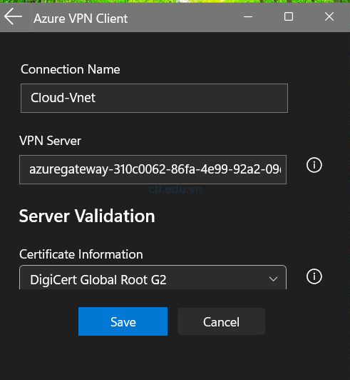 Config VPN Point to Site