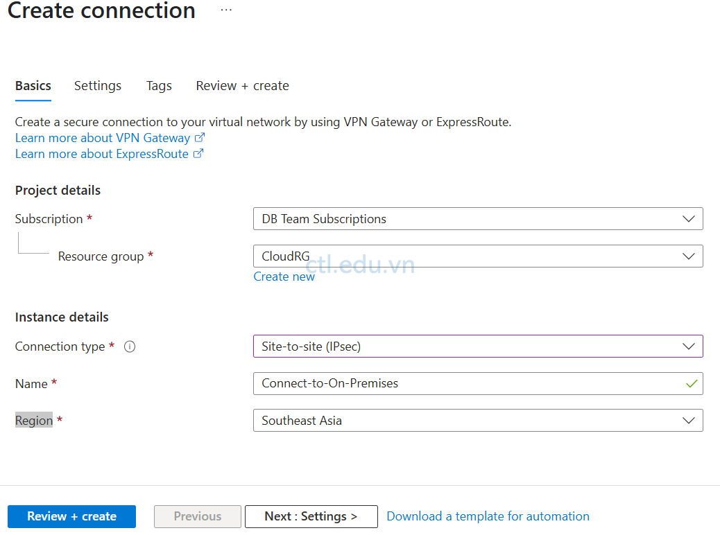 Azure VPN Site to Site with RRAS