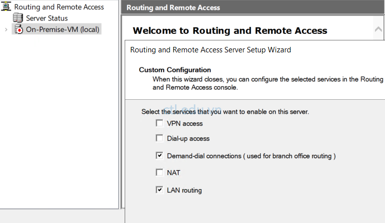 Azure VPN Site to Site with RRAS