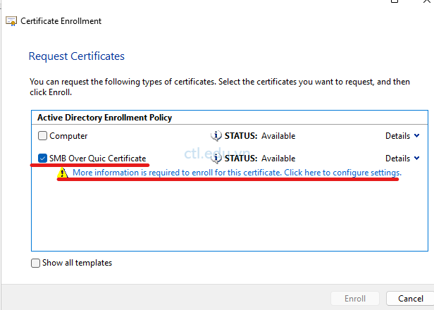 Configure SMB Over Quic