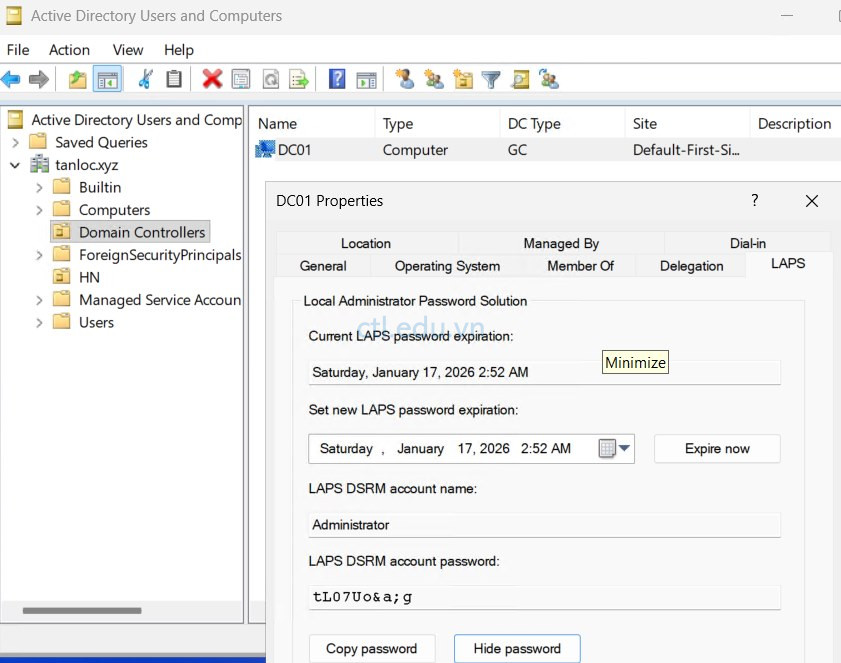 laps on windows server 2025